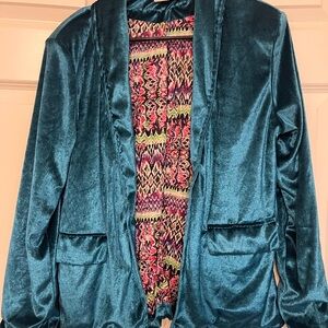 Teal Velvet Women's Jacket